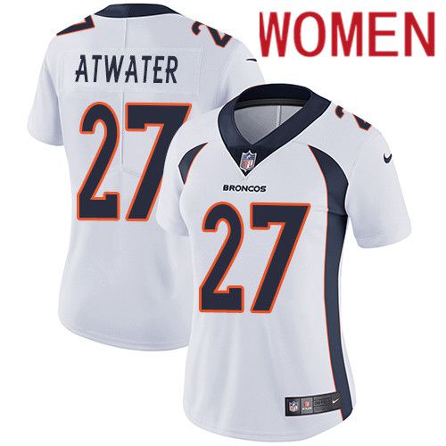 Women Denver Broncos 27 Steve Atwater White Nike Vapor Limited NFL Jersey